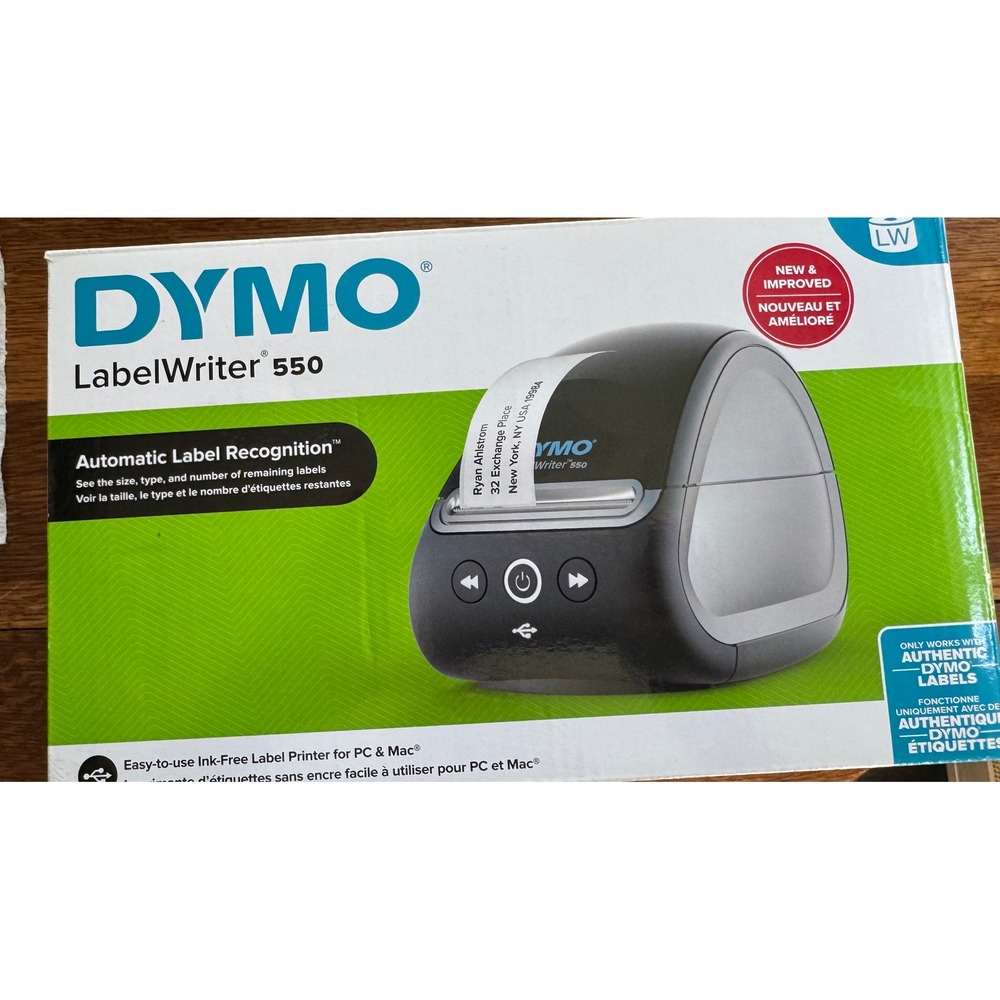 DYMO LabelWriter 550 Direct Thermal Label Printer Black Silver USB 2112552